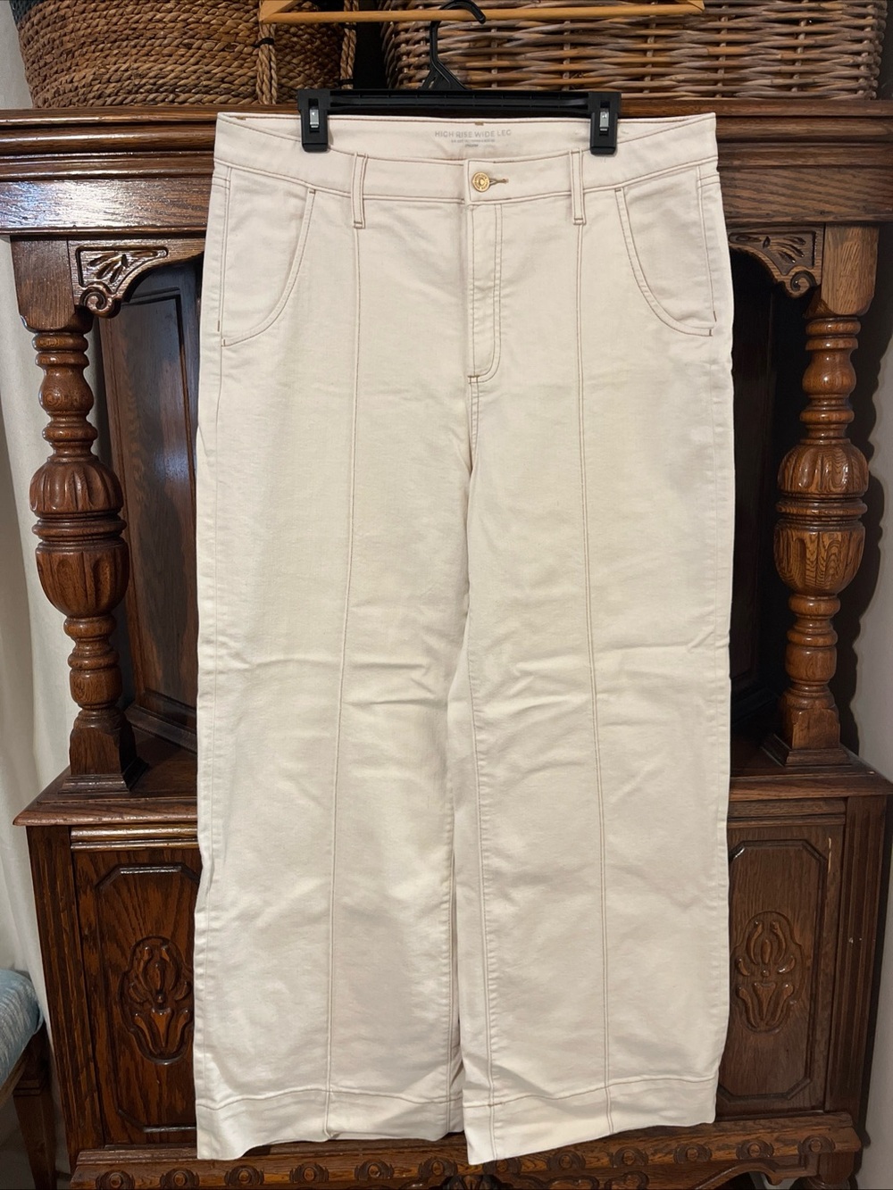 Chico's Cream Wide-Leg High-Rise Pants